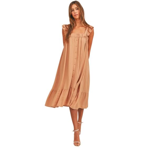 AD - MABLE BOAH RUFFLE SLEEVE DETAIL MIDI DRESS - Picture 3 of 8